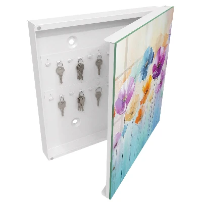 Key cabinet Colorful flowers