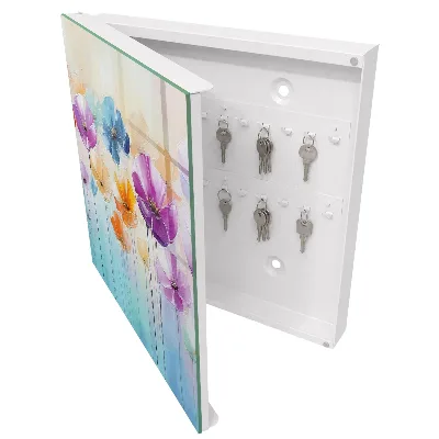 Key cabinet Colorful flowers
