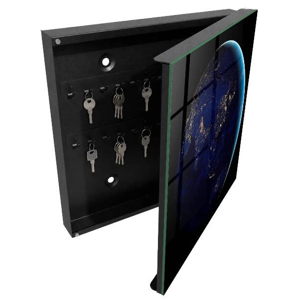 Wall mounted key box Earth at night