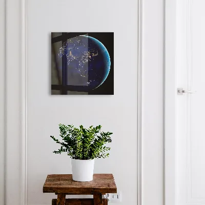 Wall mounted key box Earth at night
