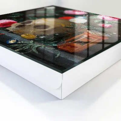 Key box for wall Skull and flowers