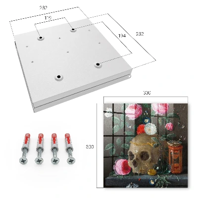 Key box for wall Skull and flowers