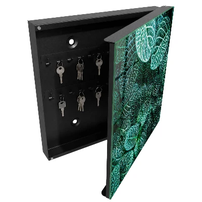Wall mounted key box Green patterns