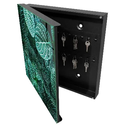 Wall mounted key box Green patterns