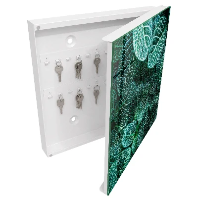 Wall mounted key box Green patterns