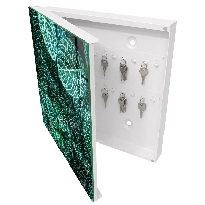 Wall mounted key box Green patterns