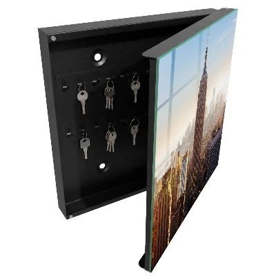 Wall mounted key box City in the morning