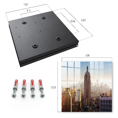 Wall mounted key box City in the morning