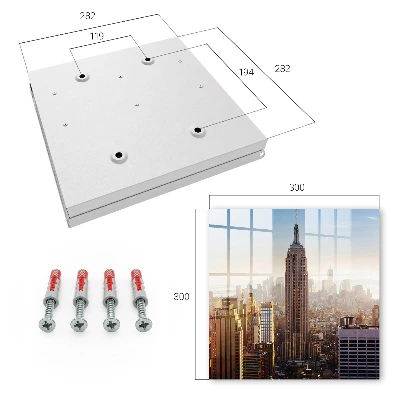 Wall mounted key box City in the morning