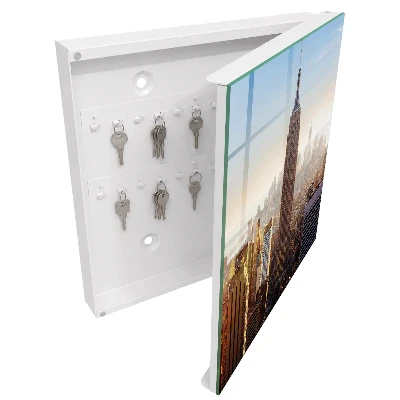Wall mounted key box City in the morning