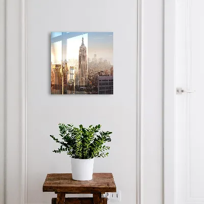 Wall mounted key box City in the morning
