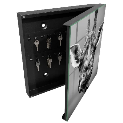 Wall mounted key box Giraffe portrait