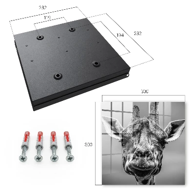 Wall mounted key box Giraffe portrait