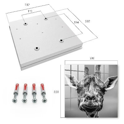 Wall mounted key box Giraffe portrait