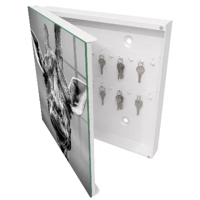 Wall mounted key box Giraffe portrait