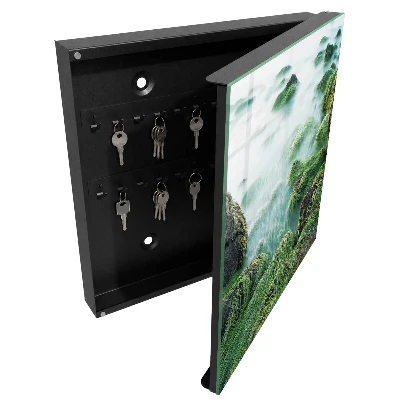 Wall mounted key box Green waves