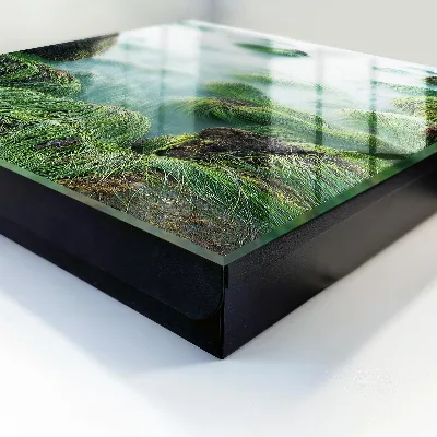 Wall mounted key box Green waves