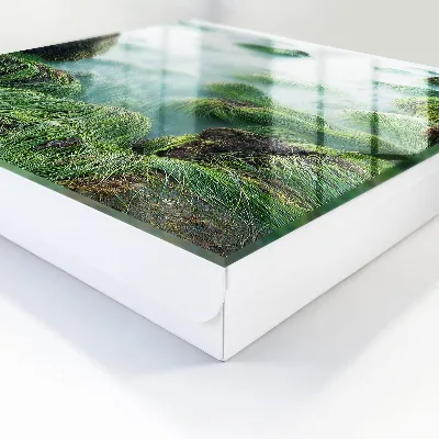 Wall mounted key box Green waves