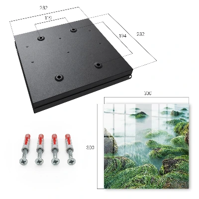 Wall mounted key box Green waves