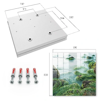 Wall mounted key box Green waves