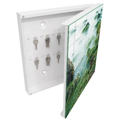 Wall mounted key box Green waves
