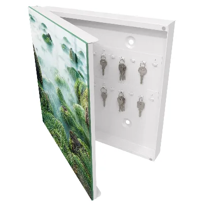 Wall mounted key box Green waves