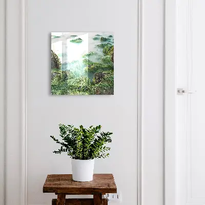 Wall mounted key box Green waves