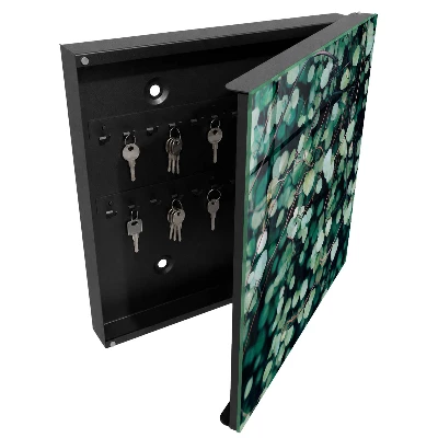 Wall mounted key box Green leaves