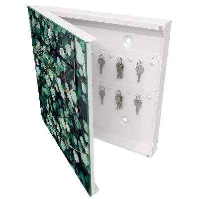 Wall mounted key box Green leaves