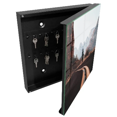 Wall mounted key box Road in the mountains