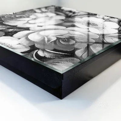 Wall mounted key box Monochrome flowers