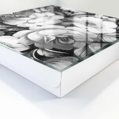Wall mounted key box Monochrome flowers