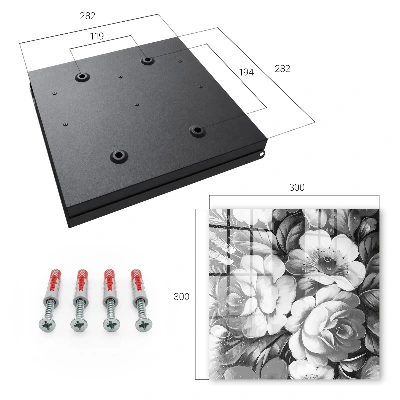 Wall mounted key box Monochrome flowers