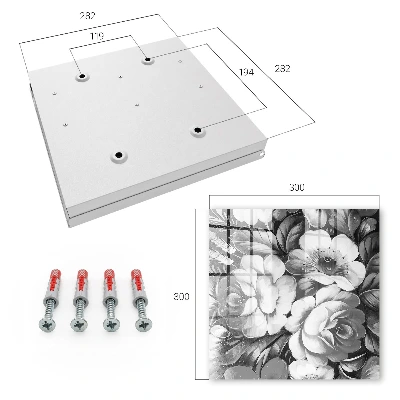 Wall mounted key box Monochrome flowers