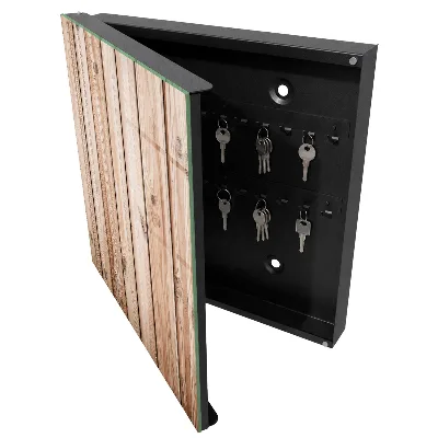 Key box for wall Wooden planks