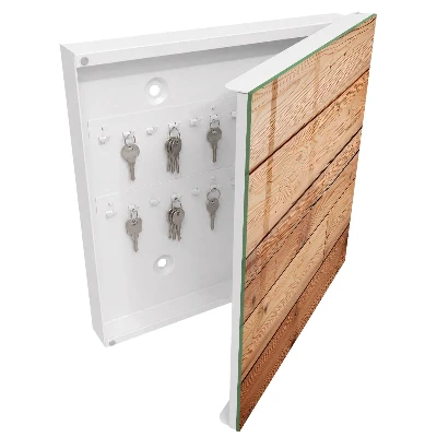 Wall mounted key box Wooden planks
