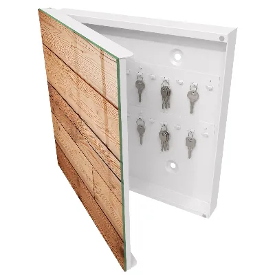 Wall mounted key box Wooden planks