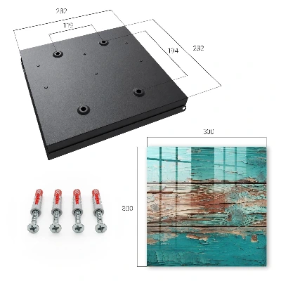 Key cabinet Turquoise wood