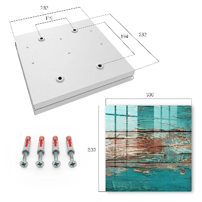 Key cabinet Turquoise wood