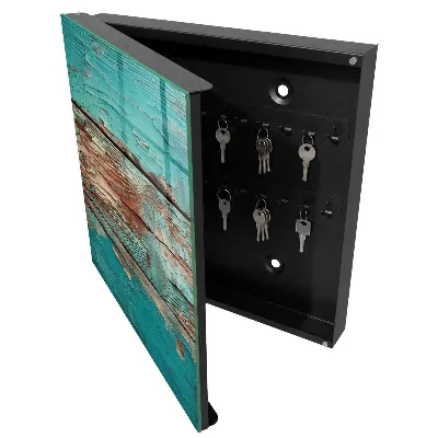 Key cabinet Turquoise wood