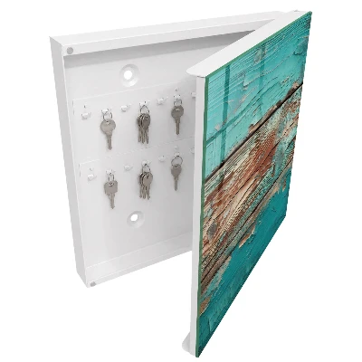 Key cabinet Turquoise wood