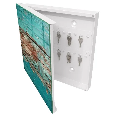 Key cabinet Turquoise wood