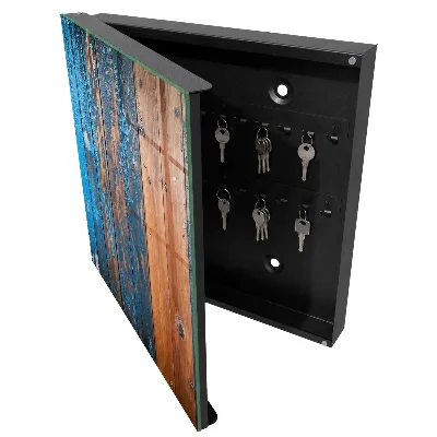 Wall mounted key box Wood texture