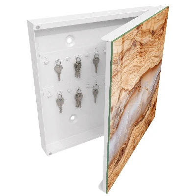 Key cabinet with wood pattern