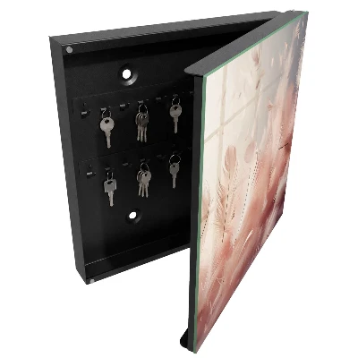 Key cabinet Pastel feathers