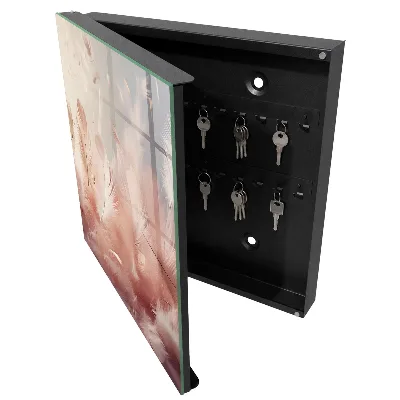 Key cabinet Pastel feathers