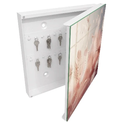 Key cabinet Pastel feathers