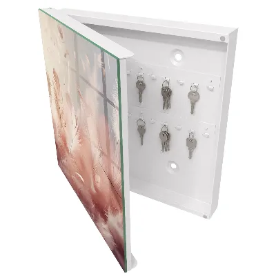 Key cabinet Pastel feathers