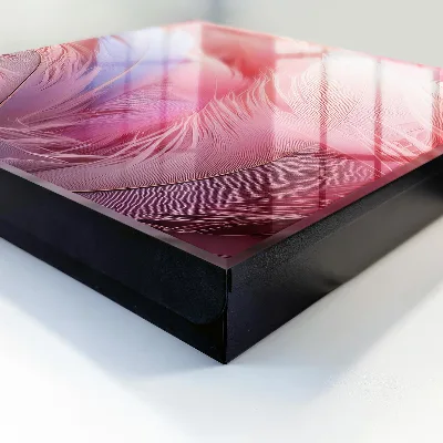 Key box for wall Beautiful pink feathers