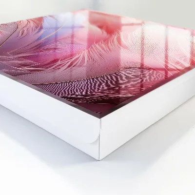 Key box for wall Beautiful pink feathers